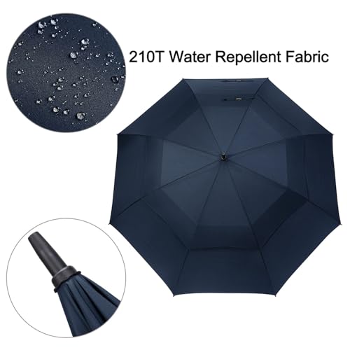 G4Free 72-Inch Oversized Windproof Golf Umbrella Navy Blue