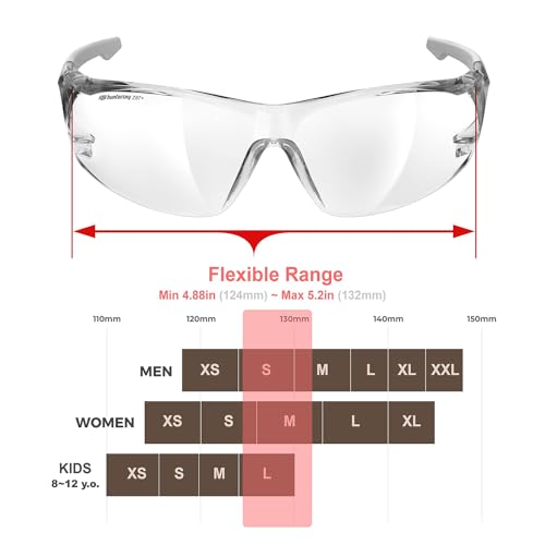 Anti-Fog Clear Safety Glasses for Sports Lab & Youth Activities - Gray Case