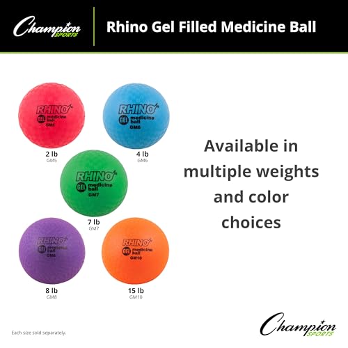 7 LB Green Gel Filled Medicine Ball for Strength & Rebounder Training