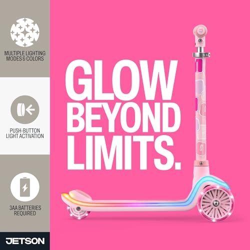 Kids' Pink Light-Up 3-Wheel Kick Scooter with LavaTech Deck Lights & Adjustable Handlebar