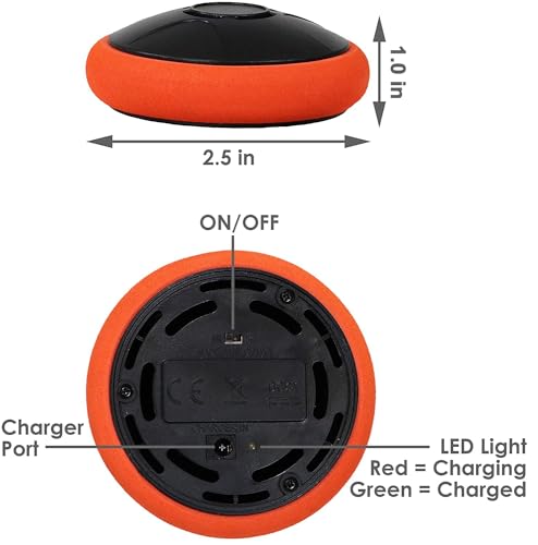 Rechargeable Hover Air Hockey Puck and Paddles - Orange, 2 Pcs