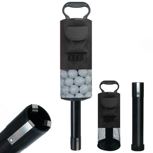 HOW TRUE Portable Golf Ball Retriever with Removable Tube - Black