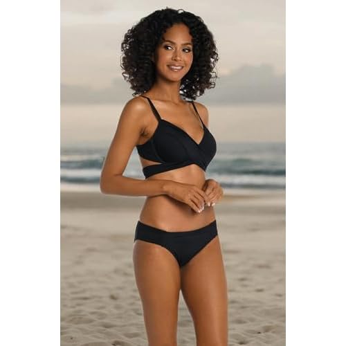 La Blanca Womens Island Goddess Wrap Underwire Push Up Swimsuit Top