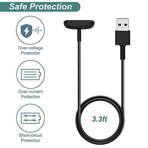 Charger for Fitbit Charge 5 / Charge 6 / Luxe, Replacement Charging Cable Cord Accessories for Fitbit Bands (2-Pack, 3.3ft/1m)
