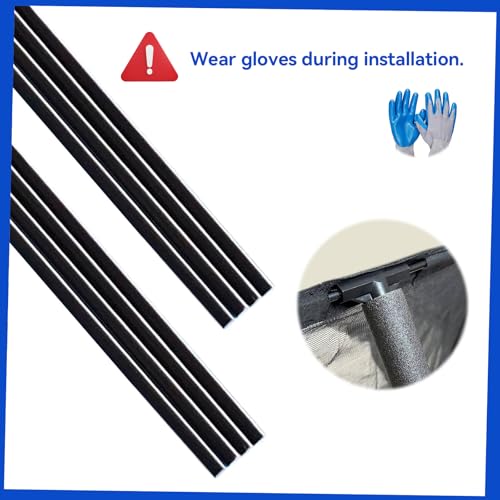 14FT Fiberglass Trampoline Replacement Poles with Plastic T Connectors - Universal Fit