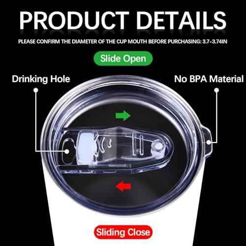 2 Pack 30 oz Tumbler Replacement Lids Plastic Splash Covers tops for 30 oz coffee cup lids Clear Cup Covers for Inner diameter 3.62 to 3.66 Inch Mouth Tumbler Cooler