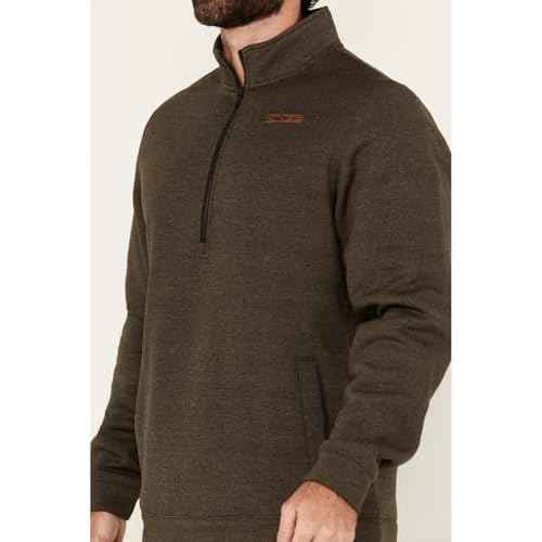 Cinch Men's Solid Quarter Zip Long Sleeve Pullover - MWK1913002 US Brown