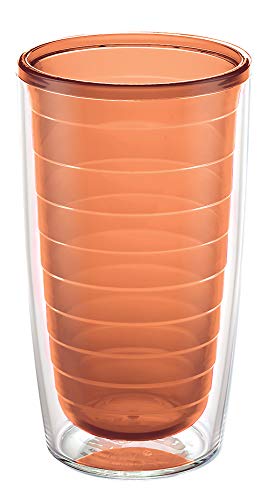 16oz Insulated Tumbler Travel Cup - Clear & Colorful, Keeps Drinks Hot & Cold - Citrus Sunrise Variation