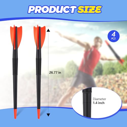 Training Javelins for Kids - Set of 4 Soft Plastic 300g with Stylish Style