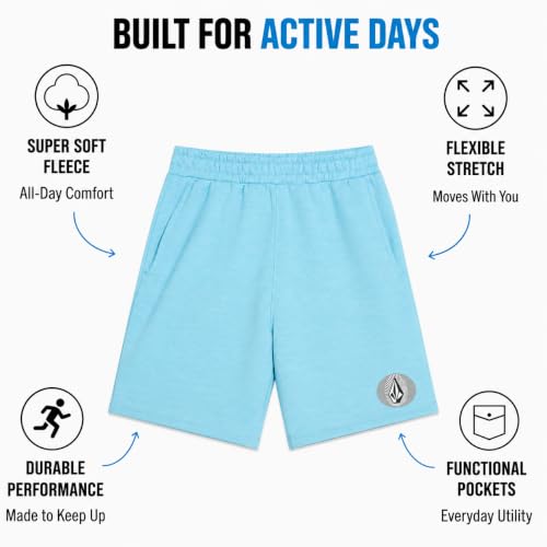 Kids Fleece Athletic Sweat Shorts - Aqua, Size 16 - Boys Sportswear