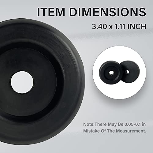 3.4-Inch Boat Trailer Rubber Keel Roller End Caps - Pack of 2, Black