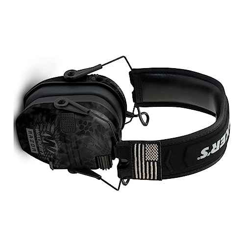 Walkers Razor Patriot Series Hi-Gain Omnidirectional Microphone Adjustable Range Shooting Hunting Hearing Protection Electronic Earmuffs (Kryptek Camo) (2-Pack)