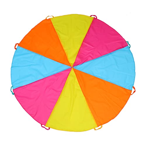 6ft Rainbow Parachute Toy for Kids - Indoor & Outdoor Play Equipment with Handles