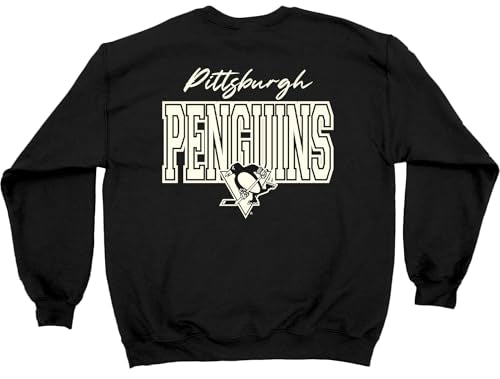 NHL Crewneck Sweatshirt - Pittsburgh Penguins Black Medium - Unisex Adult