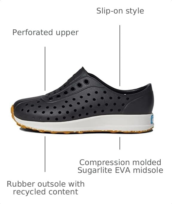 Native Shoes Unisex-Child Robbie Slip-On Sneaker - 9 Toddler Jiffy Black Shell White Mash Speckle