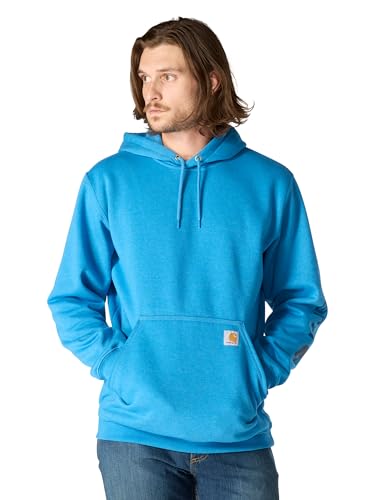 Carhartt Men's Iconic Logo Sweatshirt Small Horizon Blue Heather - Warm Durable Workwear