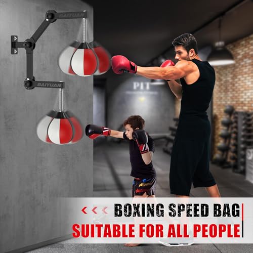 Wall Mount Speed Bag with Height Adjustable Bracket for Boxing Training