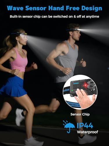 Rechargeable Headlamp 2400mAh 2 Pack - Ultra-Bright, Waterproof, 4 Modes