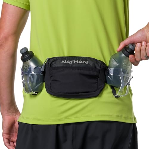 Nathan Running Belt Hydration with Flasks, Storage Pockets, Trail Mix Plus, Running Water Bottle Belt, Insulated, Walking, Hiking