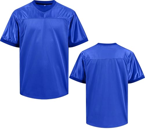 Blue Mesh Football Jersey Unisex Practice Active Soccer Tee 90s Hip Hop Style Small