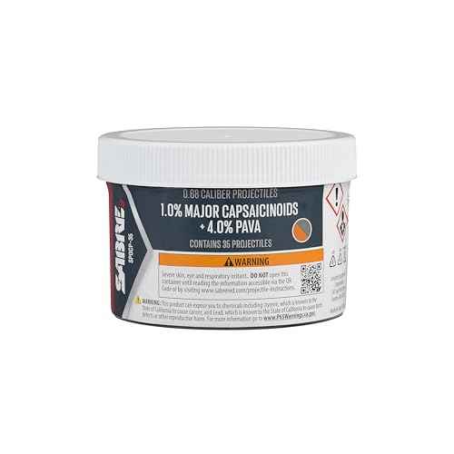 SABRE Home Defense Pepper Projectile Launcher, Large Size with (7) 0.68 Cal. Projectiles - 40% More Stopping Power for Extra Home Protection, and Made in USA SABRE Pepper Gel Canister 0.67 fl oz