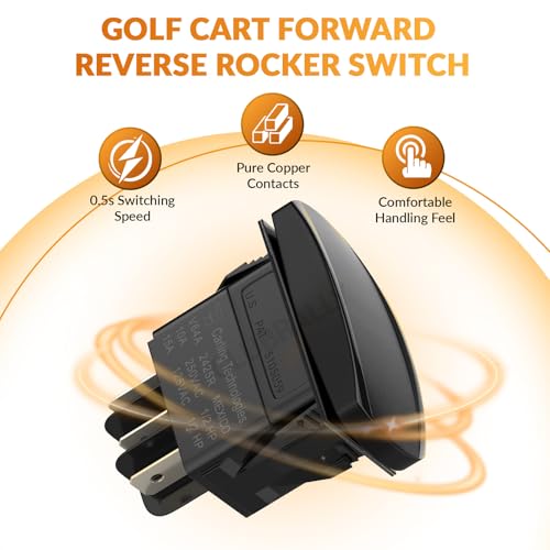 Black Forward Reverse Switch and Housing Kit for Golf Carts - Compatible with Club Car Precedent, Tempo, Onward