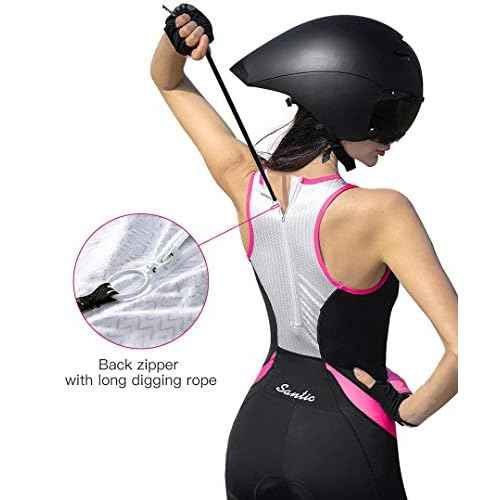 Women's Triathlon Suit One-Piece Sleeveless Tri Suit Padded Quick-Dry Slimming for Running Swimming Cycling