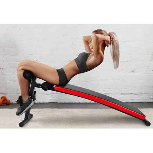 Fitvids Sit Up Bench Utility Bench Crunch Ab Bench for Strength Training and Home Gym Workouts