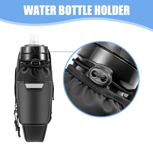 Bike Seat Bag, Bicycle Saddle Bag Under Seat Cycling Seat Pack with Water Bottle Holder for Mountain Road Bikes Black