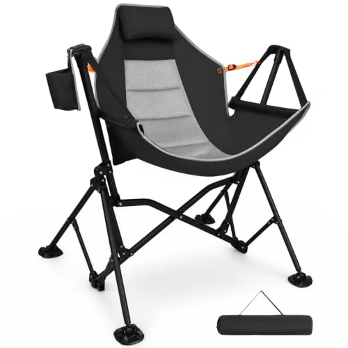 Oversized Portable Hammock Chair with Adjustable Back Support Black - Supports 440 lbs