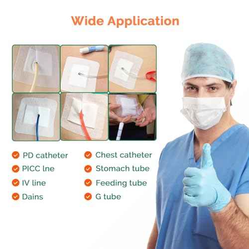 Split Drain Adhesive Bandages - 4" x 4" 15Pcs PD Catheter Feeding Tube Pads - G Tube Covers Foley Tubing Stabilization Device - Peritoneal Dialysis Accessories Catheter Patch Supplies