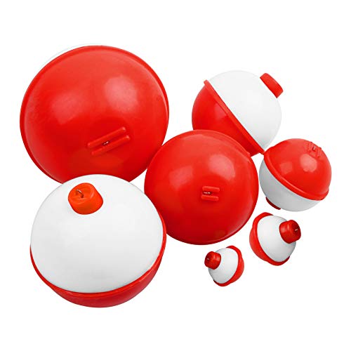 15pcs Red White Push Button Fishing Bobbers Float Buoys - 1 Inch