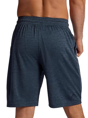 Men's Lightweight Breathable Shorts - 9 Inch Inseam, Large / Cool Grey Heather