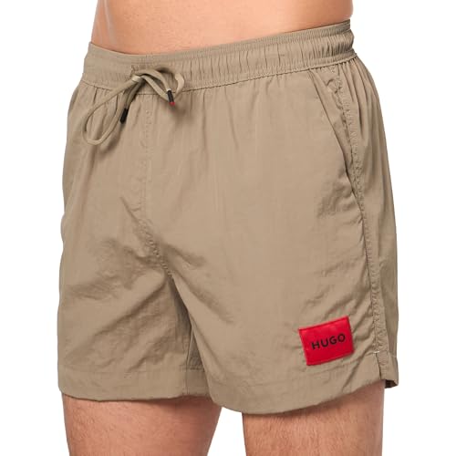 HUGO Mens Dominica Patch Logo Quick Dry Swim Trunks