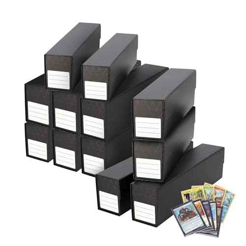 BCW QuickFold Card Boxes for Sleeved Cards - 12 Pack | Not for Toploaders | Magnetic Closure Card Storage Box | Holds 500 to 1200 Cards Each | Fits Trading Card Dividers | Easy to Assemble