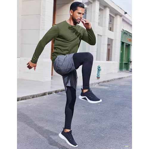 COOFANDY Long Sleeve Shirts for Men Moisture Wicking Activewear T-Shirts Workout Running Shirts