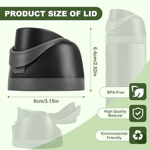 Replacement Cap for Owala Freesip Bottle, Replacement Accessories for Owala Free Sip, One Button Water Bottle Top Lid Compatible with Owa la Cup 16oz 24oz 32oz 40oz, BPA-Free, No Water Leakage, Black