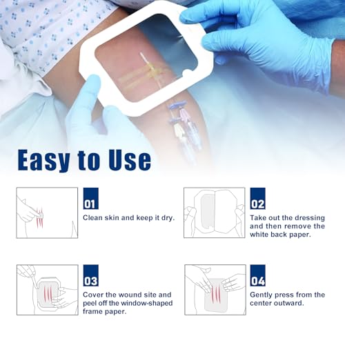 Ceeport Waterproof Transparent Film Dressing 6x8 Inches - 20 Sterile Pack - Hypoallergenic & Breathable