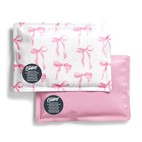 Pink Bows Soft Ice Packs for Lunch Bags & Coolers - 2 Pack by Fit & Fresh