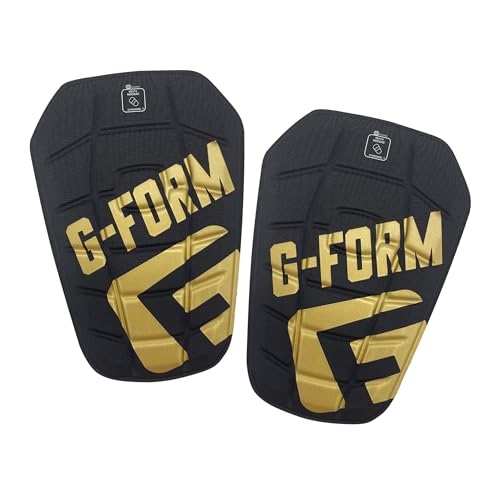 G-Form Pro-S Blade Soccer Shin Guards Adult X-Large Black Gold - Impact Protection
