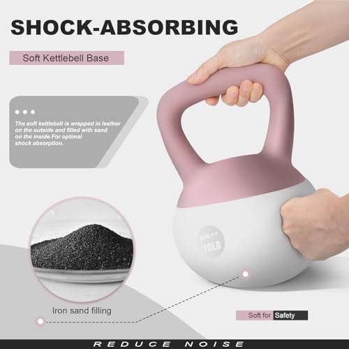 Pink 20LB Soft Kettlebell for Home Gym Strength Training - Anti-Slip & Floor Protection