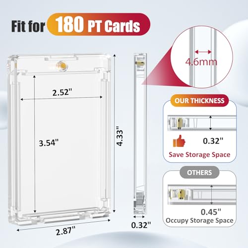Superlong 15 Pack Magnetic Card Holders for 180pt Trading and Collectible Cards