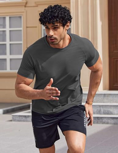 Men's UPF 50+ Quick Dry Swim Shirt Rash Guard - Large Dark Gray