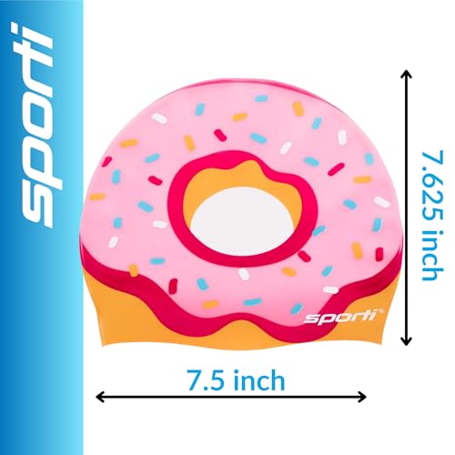 Sporti Unisex Limited Edition Silicone Swim Cap - Donut Pink Adult