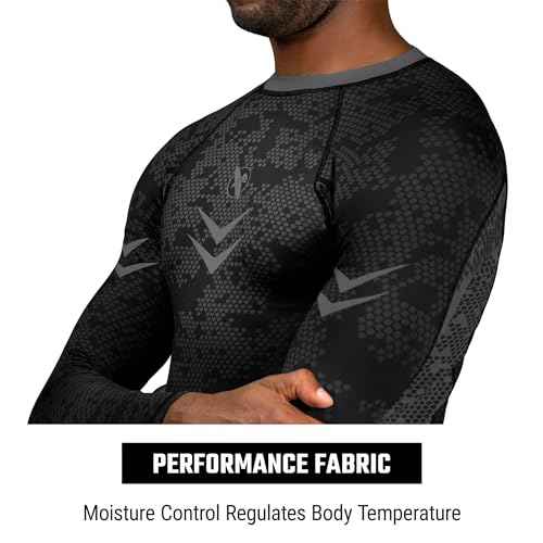 Hayabusa Ranked BJJ Rash Guard for Men Long Sleeve