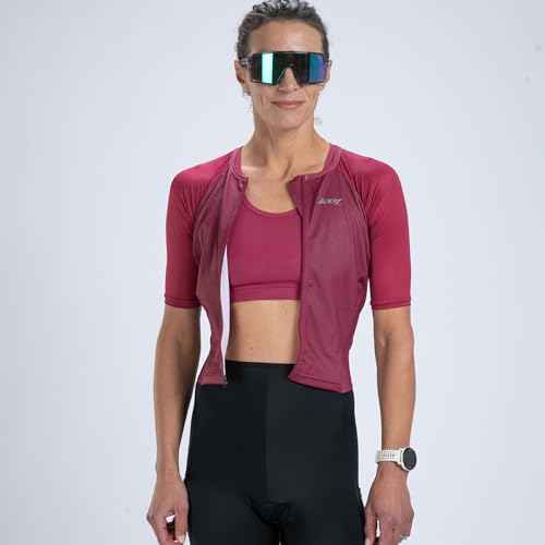 Zoot Women¡¯s Core Tri Aero FZ Racesuit, Short Sleeve Moisture-Wicking Triathlon Suit, Plush Chamois & Race Day Storage