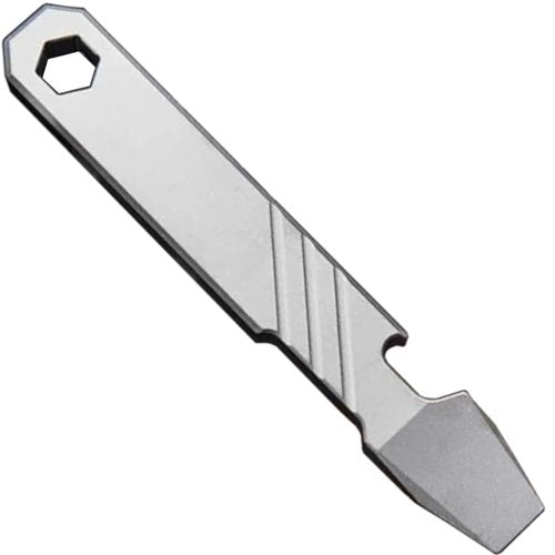 Titanium EDC Pry Bar Tool – 4” Pocket Prybar with Bottle Opener, Flathead Screwdriver, Box Opener & Scraper – Compact Multi Tool for Everyday Carry