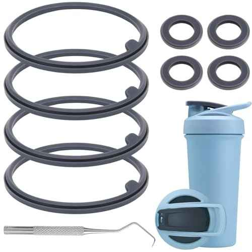 9PCS Shaker Bottle Gasket Replacement for BlenderBottle Strada Shaker Cup Stainless Steel Water Bottle£¬Wire Whisk Bottle Gasket£¬Compatible with Blender Bottle Strada Protein Shaker Bottle£¨Flip lid£©