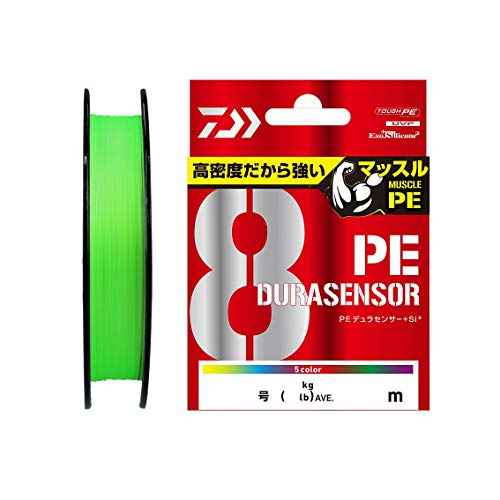 Daiwa PE Line UVF PE Dura Sensor x 8 + Si2, No. 0.4 to 6, Multicolor, Lime Green