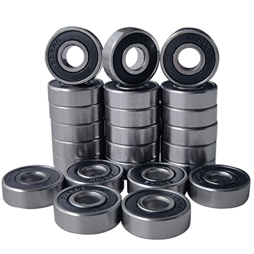 24 PCS Deep Groove Ball Bearings 8x22x7mm Rubber Sealed for Skateboards & Inline Skates - Variation of THIS listing